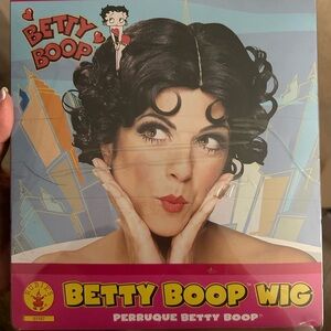 Betty Boop Black Curly Vintage Costume Wig